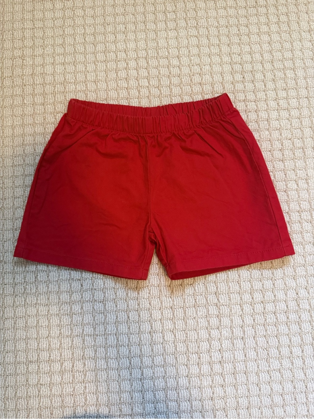 Little English Red Elastic-Waist Shorts